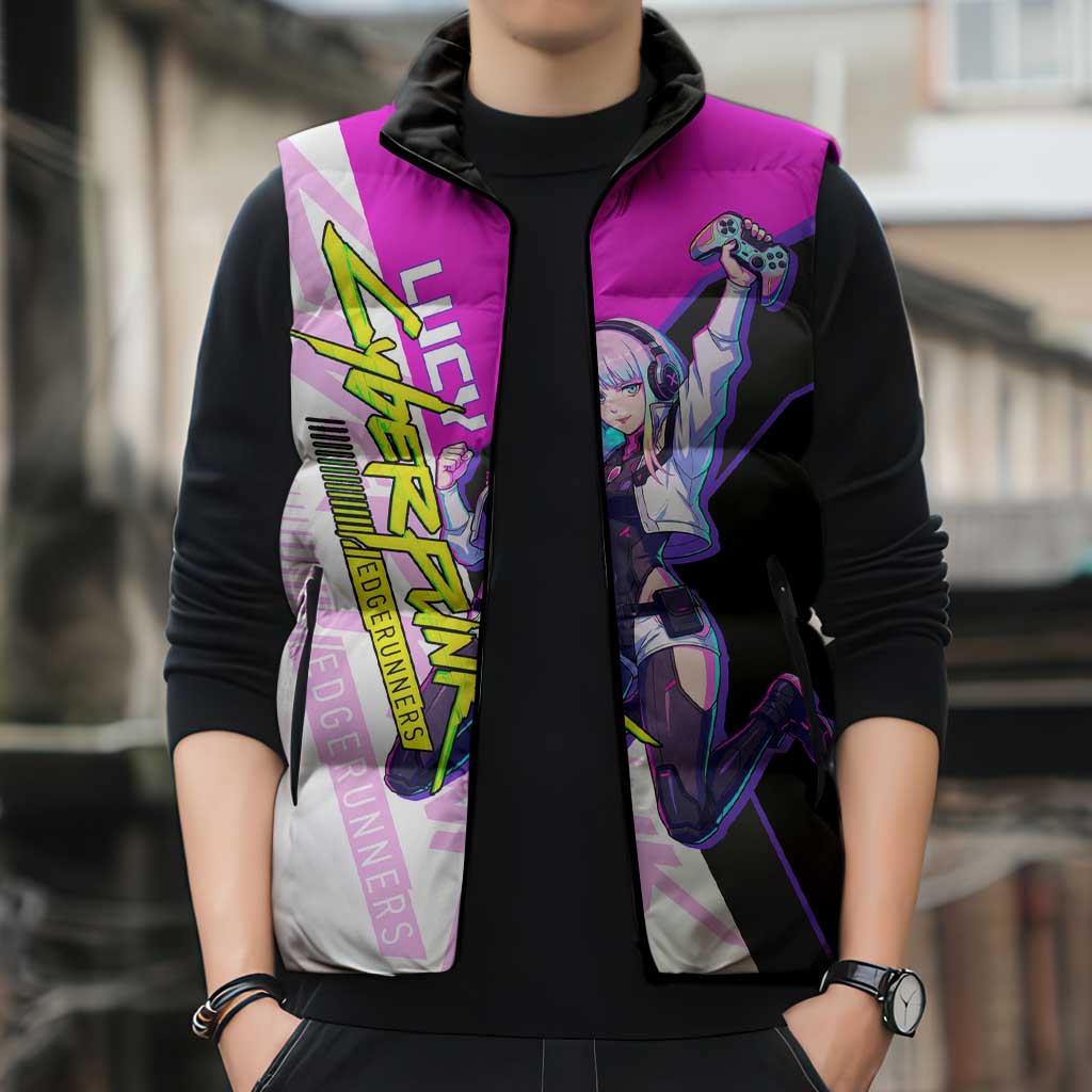 Lucy Cyberpunk Edgerunners Sleeveless Puffer Jacket Neon Techwear Anime Style