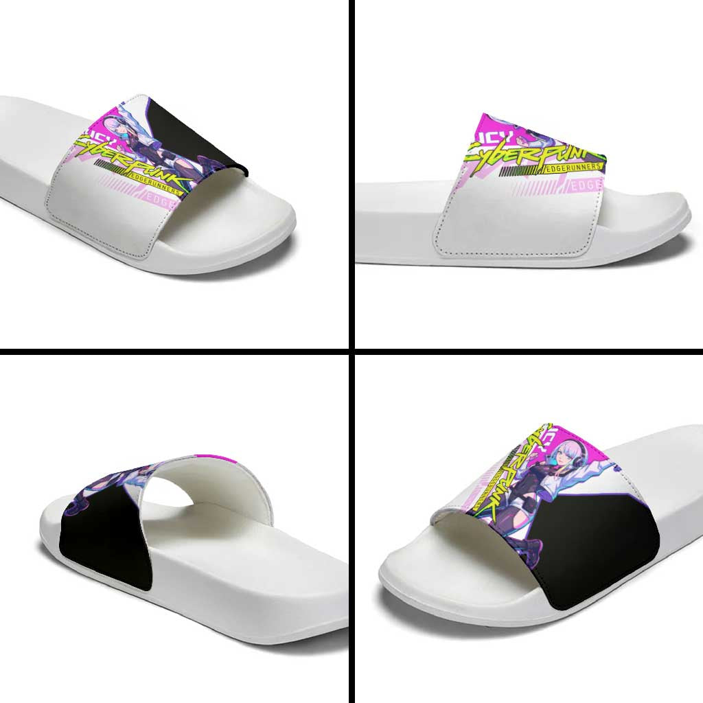 Lucy Cyberpunk Edgerunners Slide Sandals Neon Techwear Anime Style