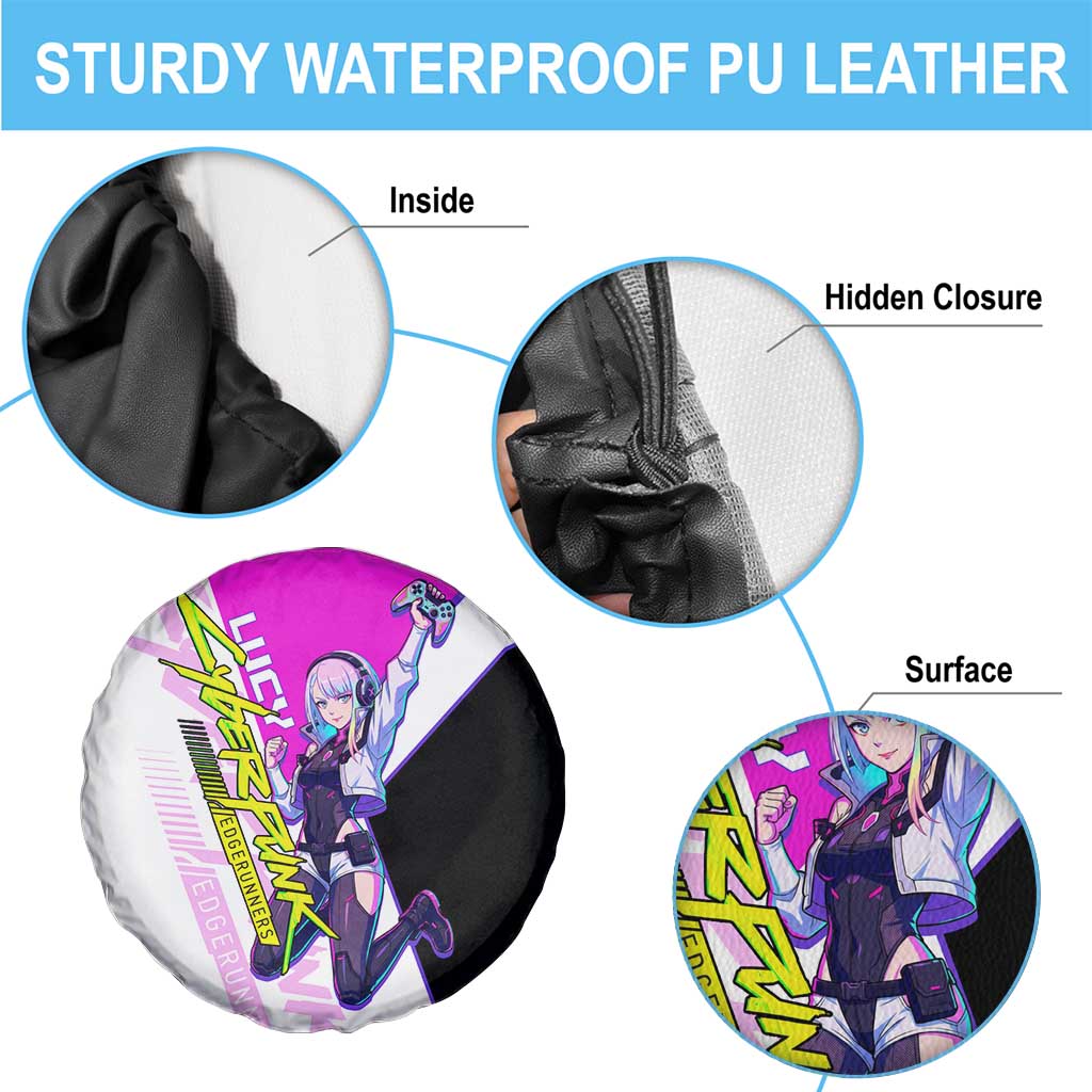Lucy Cyberpunk Edgerunners Spare Tire Cover Neon Techwear Anime Style
