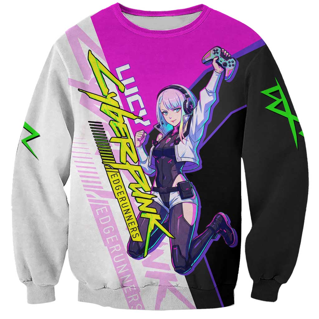 Lucy Cyberpunk Edgerunners Sweatshirt Neon Techwear Anime Style