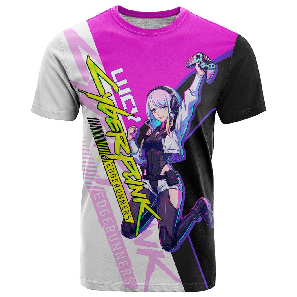 Lucy Cyberpunk Edgerunners T Shirt Neon Techwear Anime Style