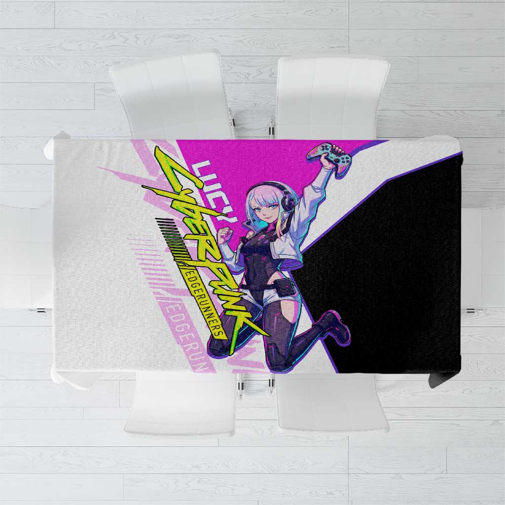 Lucy Cyberpunk Edgerunners Tablecloth Neon Techwear Anime Style