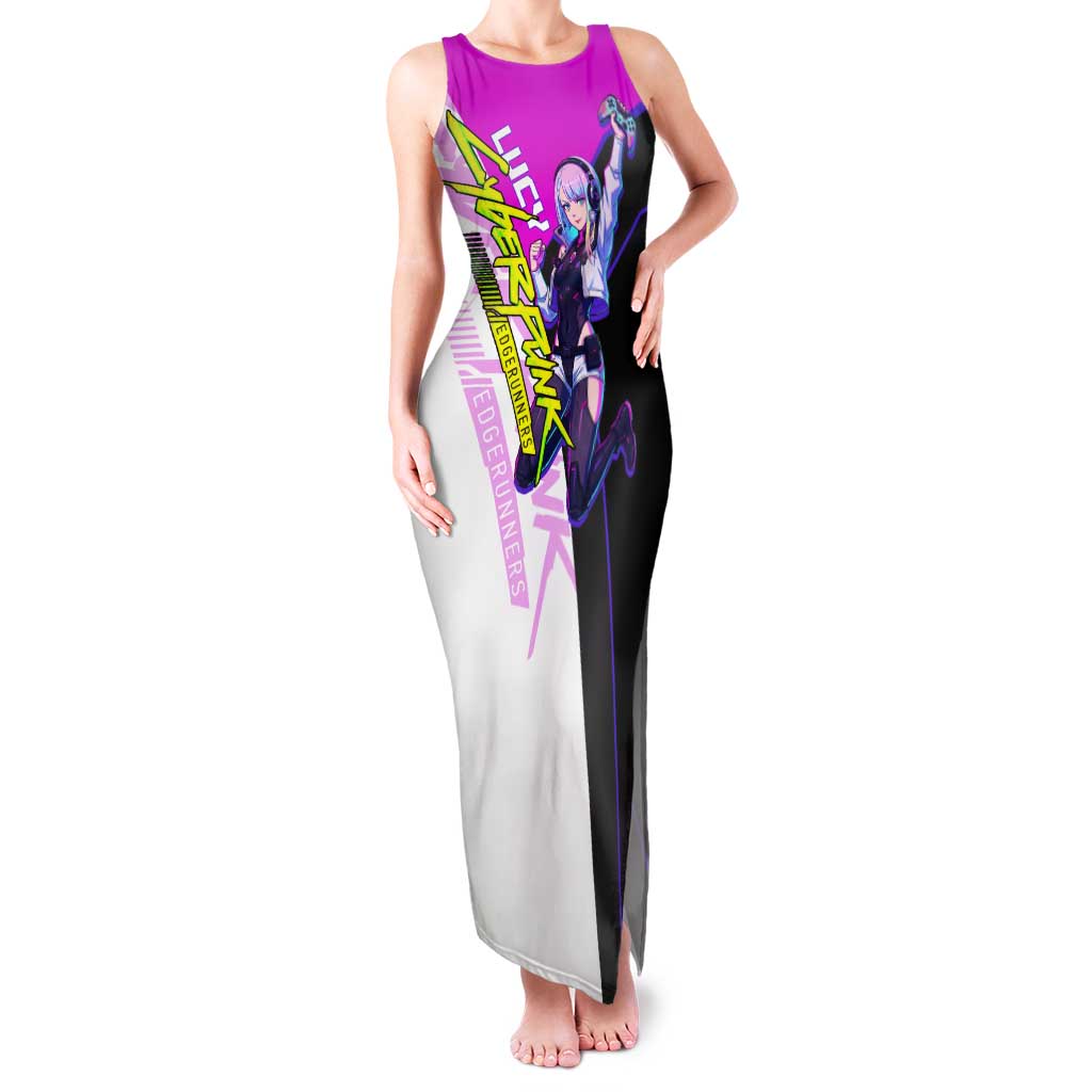 Lucy Cyberpunk Edgerunners Tank Maxi Dress Neon Techwear Anime Style