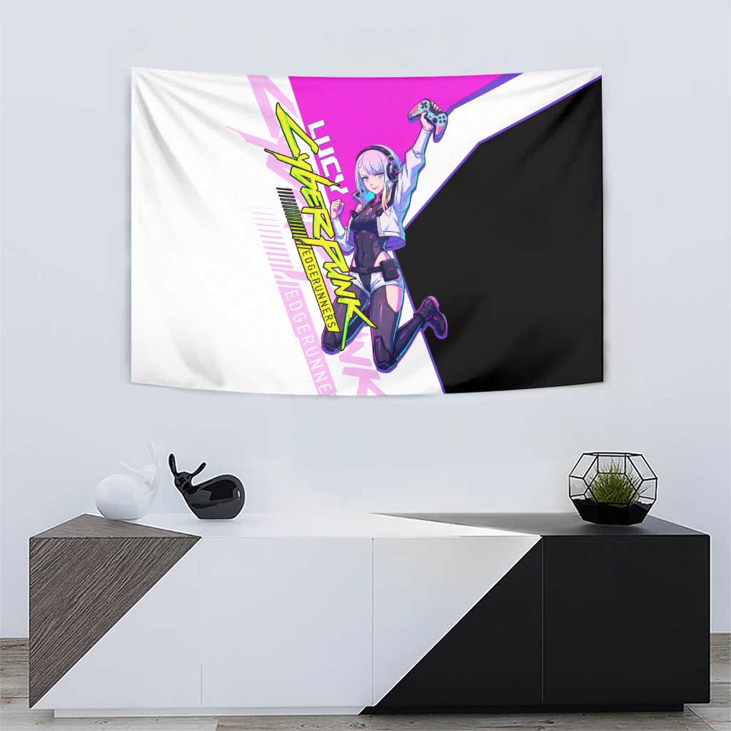 Lucy Cyberpunk Edgerunners Tapestry Neon Techwear Anime Style