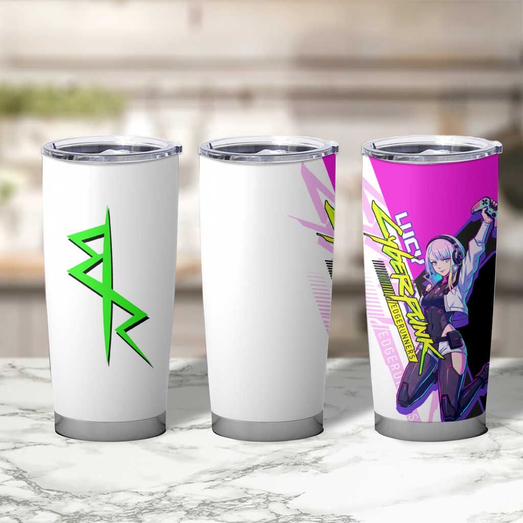 Lucy Cyberpunk Edgerunners Tumbler Cup Neon Techwear Anime Style