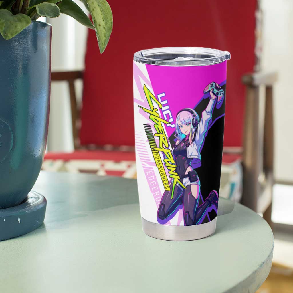 Lucy Cyberpunk Edgerunners Tumbler Cup Neon Techwear Anime Style