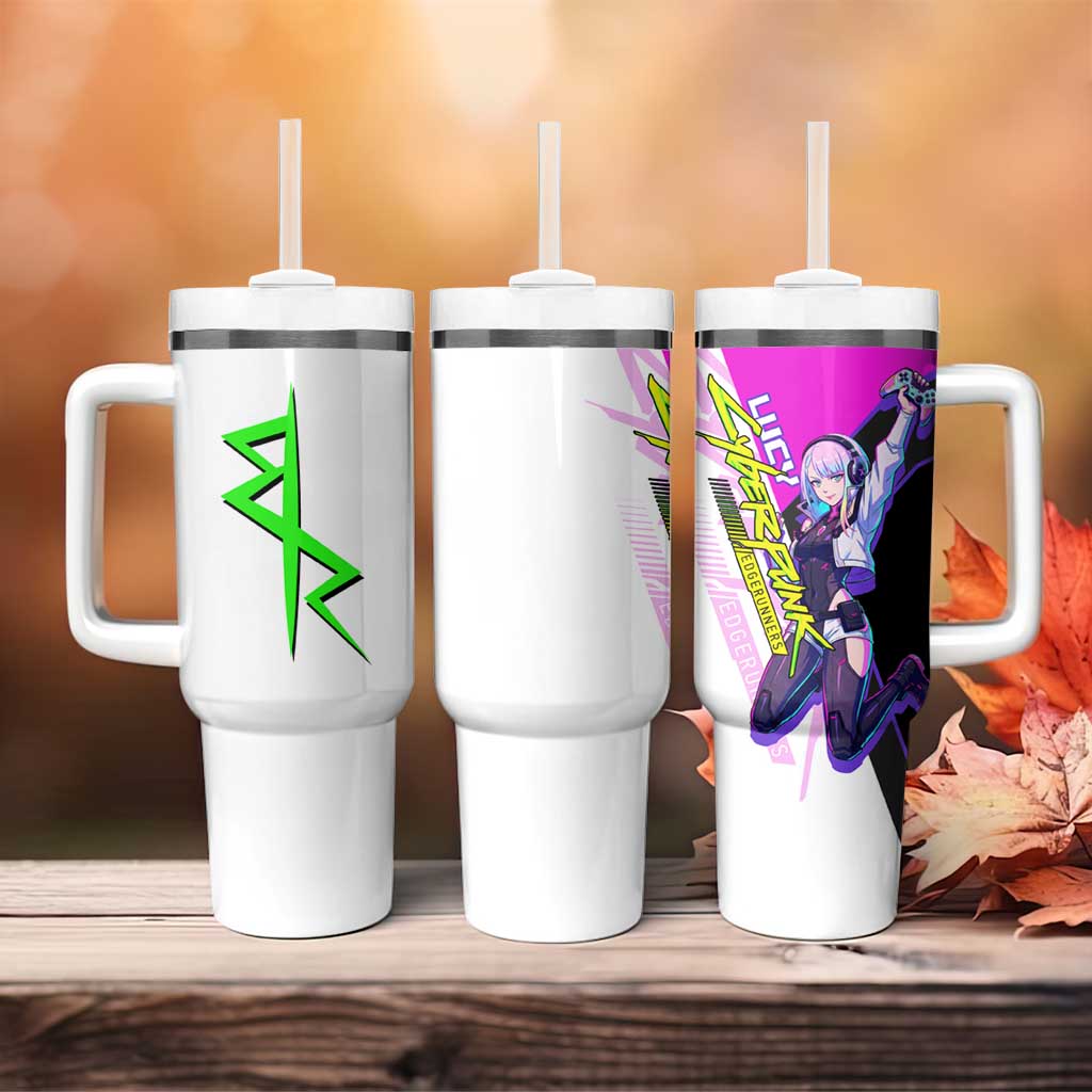 Lucy Cyberpunk Edgerunners Tumbler With Handle Neon Techwear Anime Style