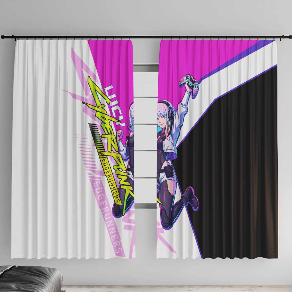 Lucy Cyberpunk Edgerunners Window Curtain Neon Techwear Anime Style