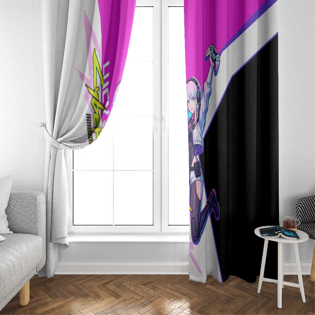 Lucy Cyberpunk Edgerunners Window Curtain Neon Techwear Anime Style