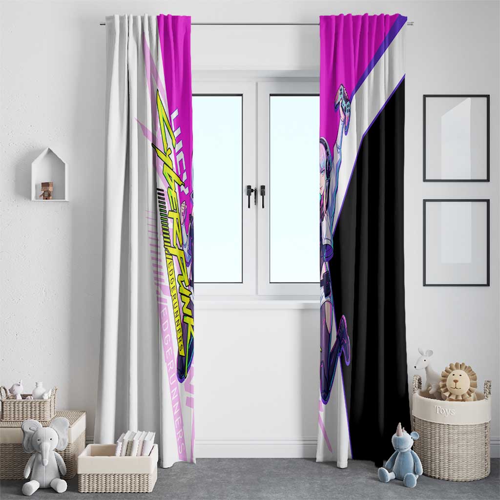 Lucy Cyberpunk Edgerunners Window Curtain Neon Techwear Anime Style
