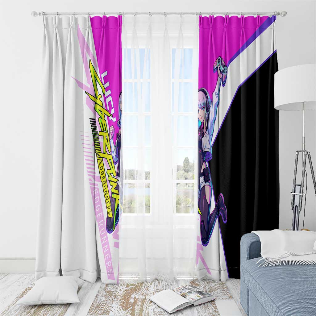 Lucy Cyberpunk Edgerunners Window Curtain Neon Techwear Anime Style