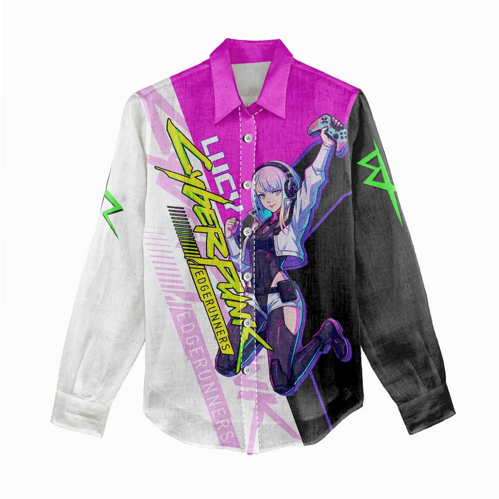 Lucy Cyberpunk Edgerunners Women Casual Shirt Neon Techwear Anime Style