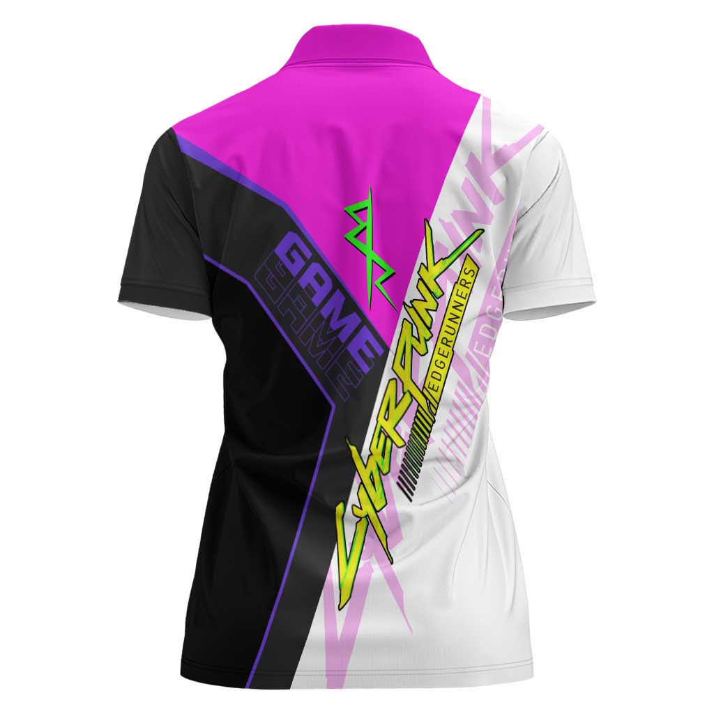 Lucy Cyberpunk Edgerunners Women Polo Shirt Neon Techwear Anime Style