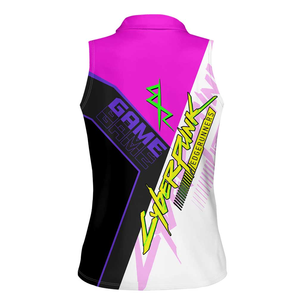 Lucy Cyberpunk Edgerunners Women Sleeveless Polo Shirt Neon Techwear Anime Style