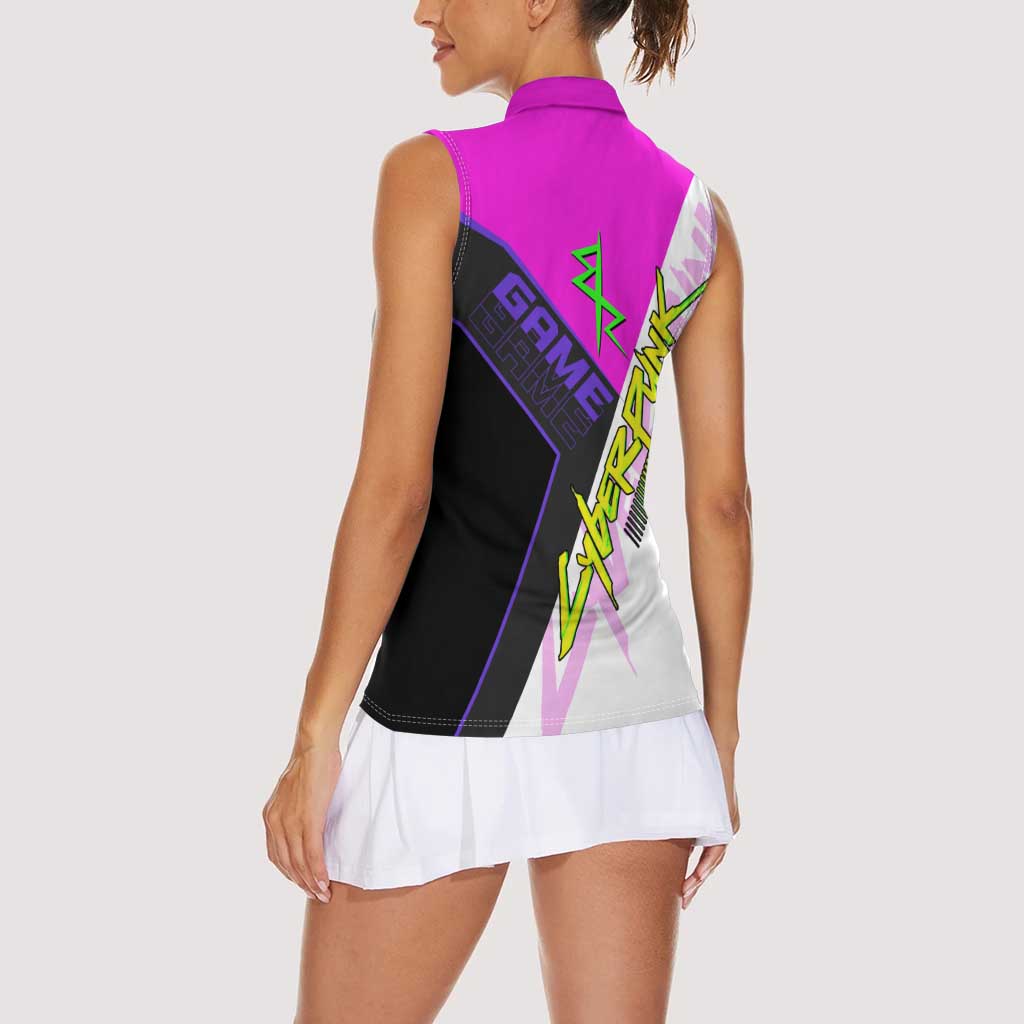 Lucy Cyberpunk Edgerunners Women Sleeveless Polo Shirt Neon Techwear Anime Style
