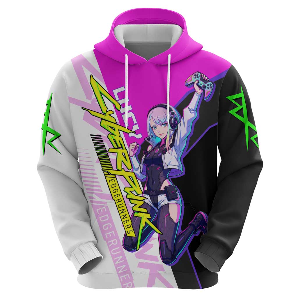 Lucy Cyberpunk Edgerunners Zip Hoodie Neon Techwear Anime Style