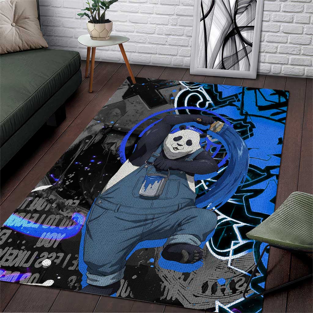 Panda Jujutsu Kaisen Area Rug Urban Graffiti Street Art Style