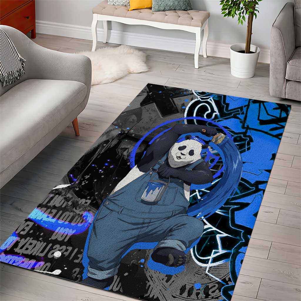 Panda Jujutsu Kaisen Area Rug Urban Graffiti Street Art Style