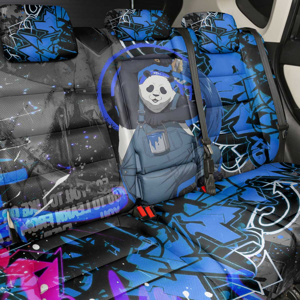 Panda Jujutsu Kaisen Back Car Seat Cover Urban Graffiti Street Art Style