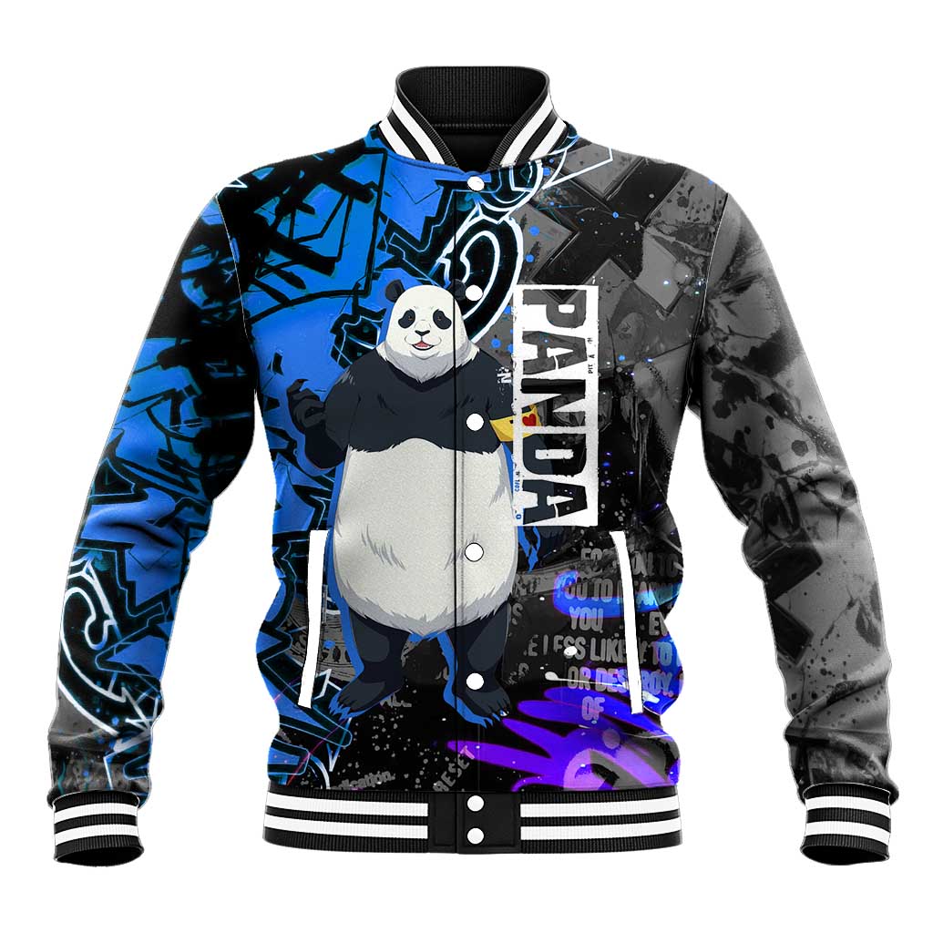 Panda Jujutsu Kaisen Baseball Jacket Urban Graffiti Street Art Style