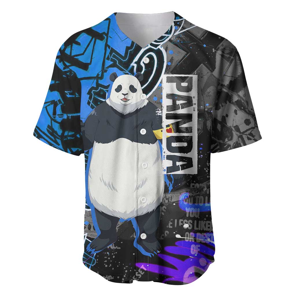 Panda Jujutsu Kaisen Baseball Jersey Urban Graffiti Street Art Style