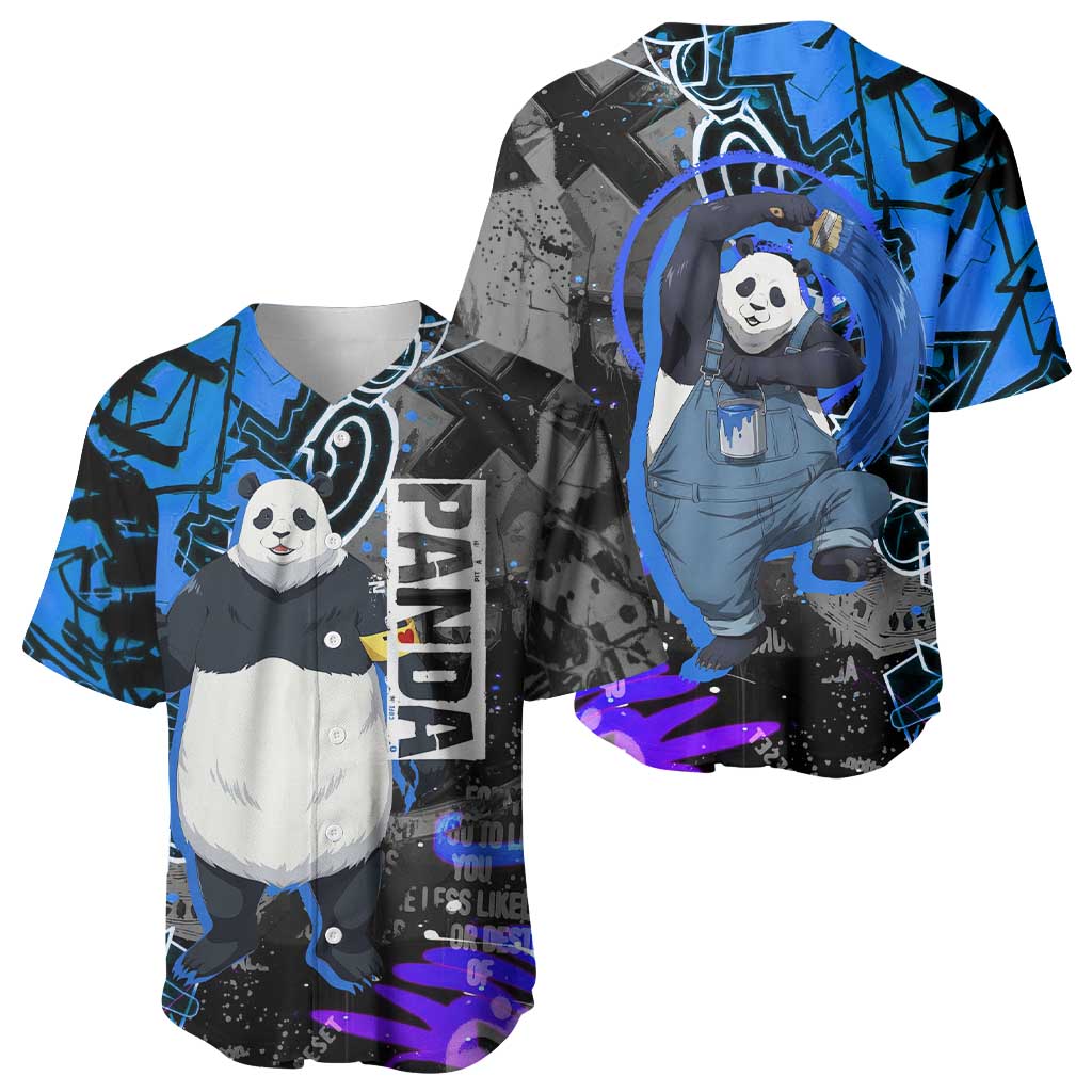 Panda Jujutsu Kaisen Baseball Jersey Urban Graffiti Street Art Style