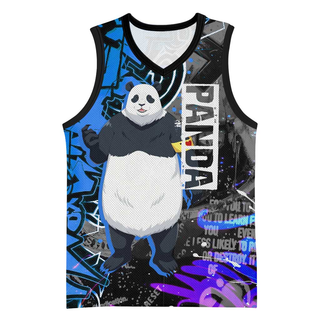 Panda Jujutsu Kaisen Basketball Jersey Urban Graffiti Street Art Style