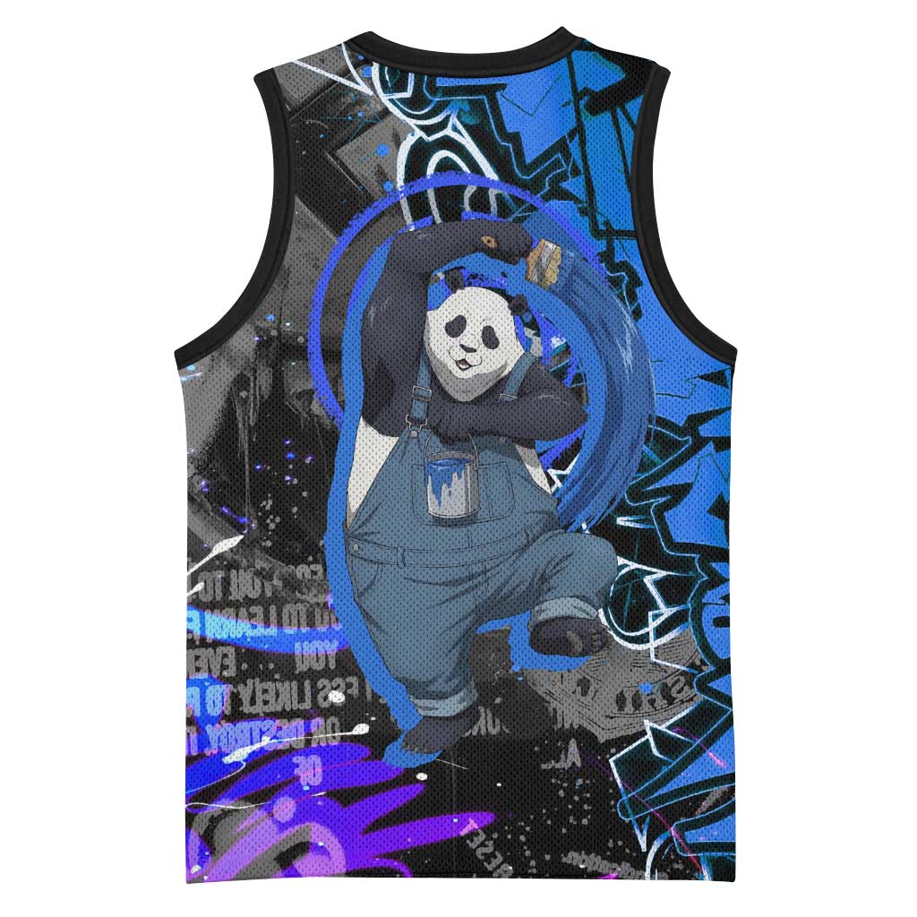 Panda Jujutsu Kaisen Basketball Jersey Urban Graffiti Street Art Style