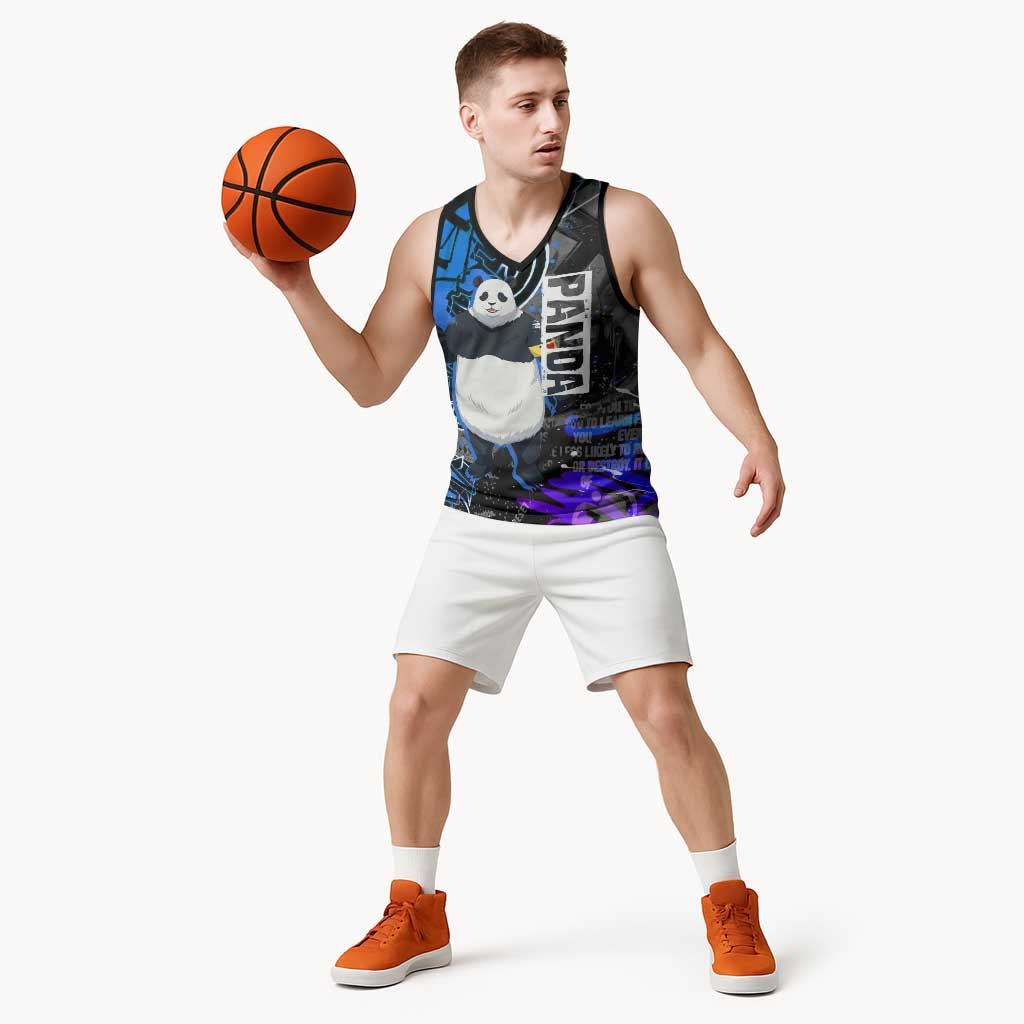 Panda Jujutsu Kaisen Basketball Jersey Urban Graffiti Street Art Style