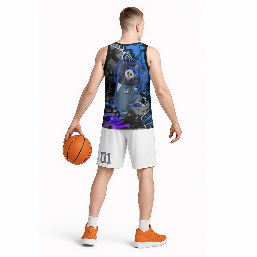 Panda Jujutsu Kaisen Basketball Jersey Urban Graffiti Street Art Style