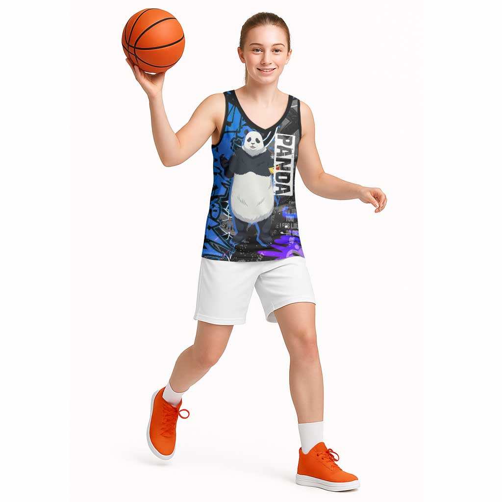 Panda Jujutsu Kaisen Basketball Jersey Urban Graffiti Street Art Style