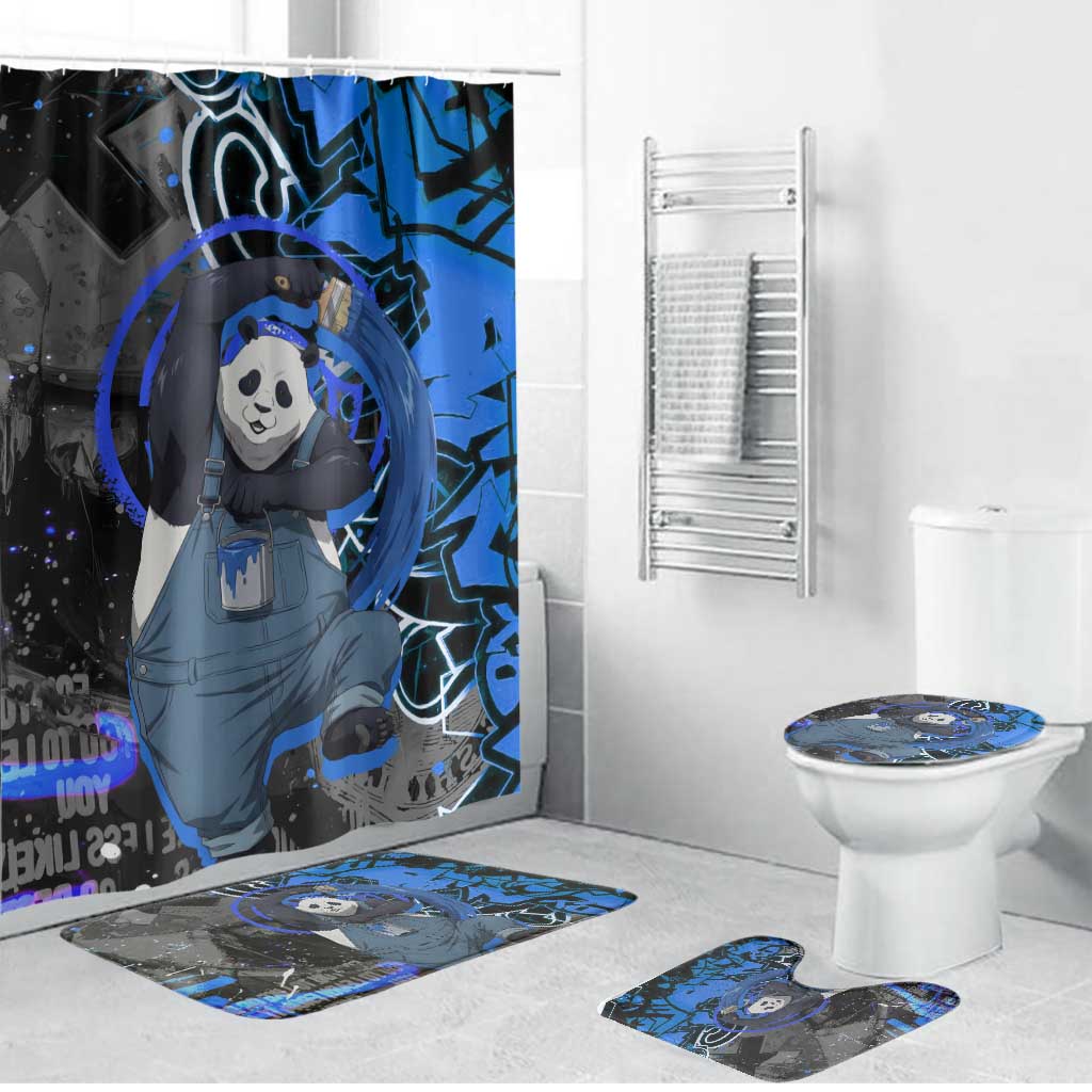 Panda Jujutsu Kaisen Bathroom Set Urban Graffiti Street Art Style