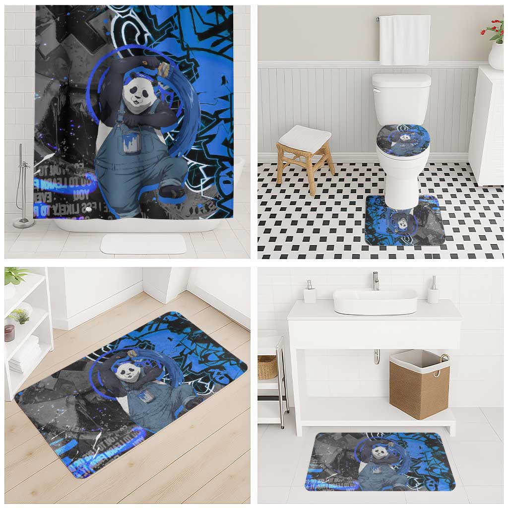 Panda Jujutsu Kaisen Bathroom Set Urban Graffiti Street Art Style