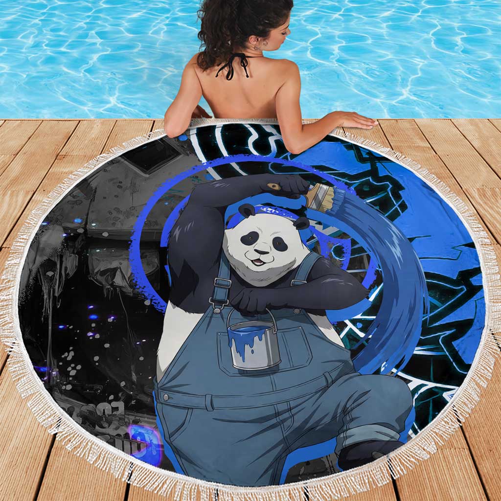 Panda Jujutsu Kaisen Beach Blanket Urban Graffiti Street Art Style