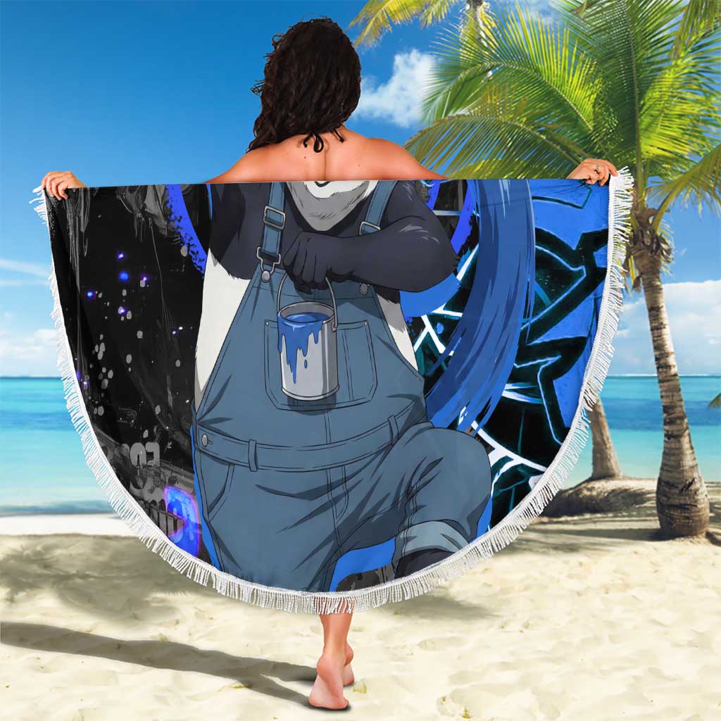 Panda Jujutsu Kaisen Beach Blanket Urban Graffiti Street Art Style