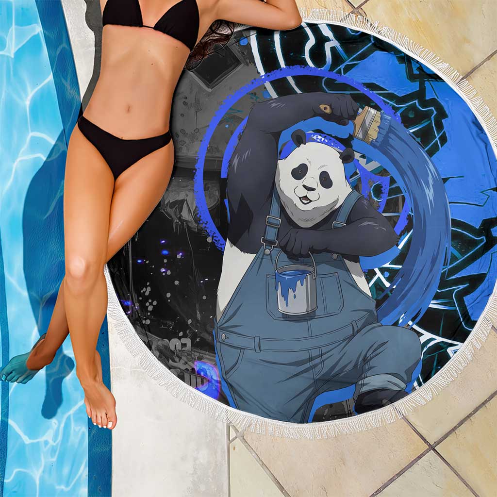 Panda Jujutsu Kaisen Beach Blanket Urban Graffiti Street Art Style