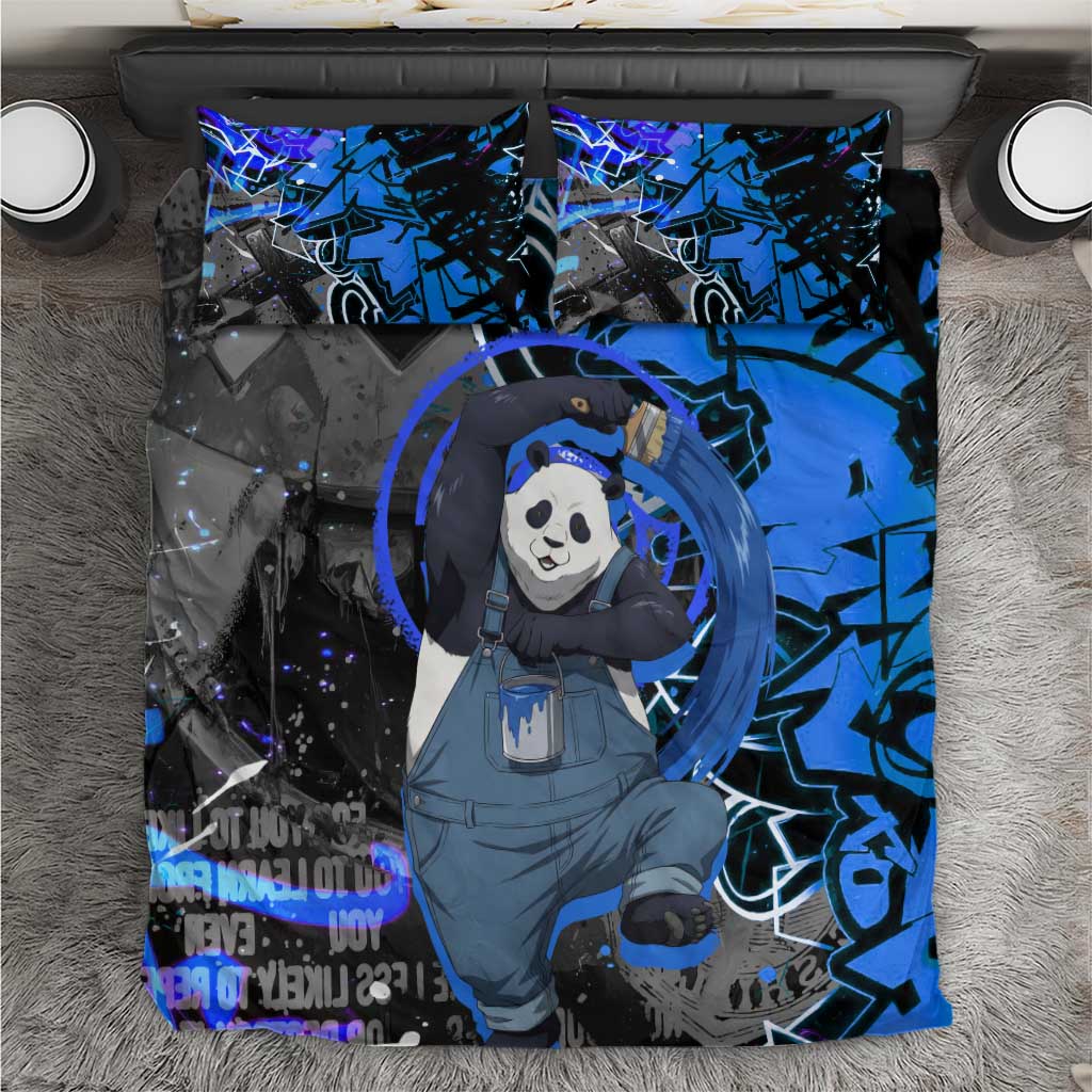 Panda Jujutsu Kaisen Bedding Set Urban Graffiti Street Art Style
