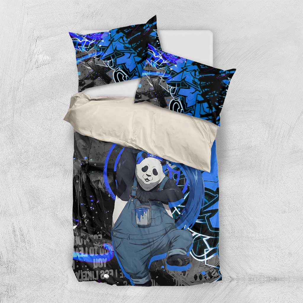Panda Jujutsu Kaisen Bedding Set Urban Graffiti Street Art Style