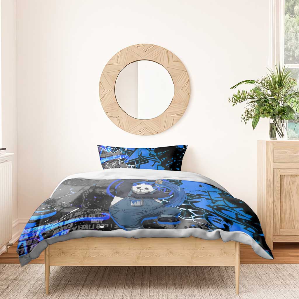 Panda Jujutsu Kaisen Bedding Set Urban Graffiti Street Art Style