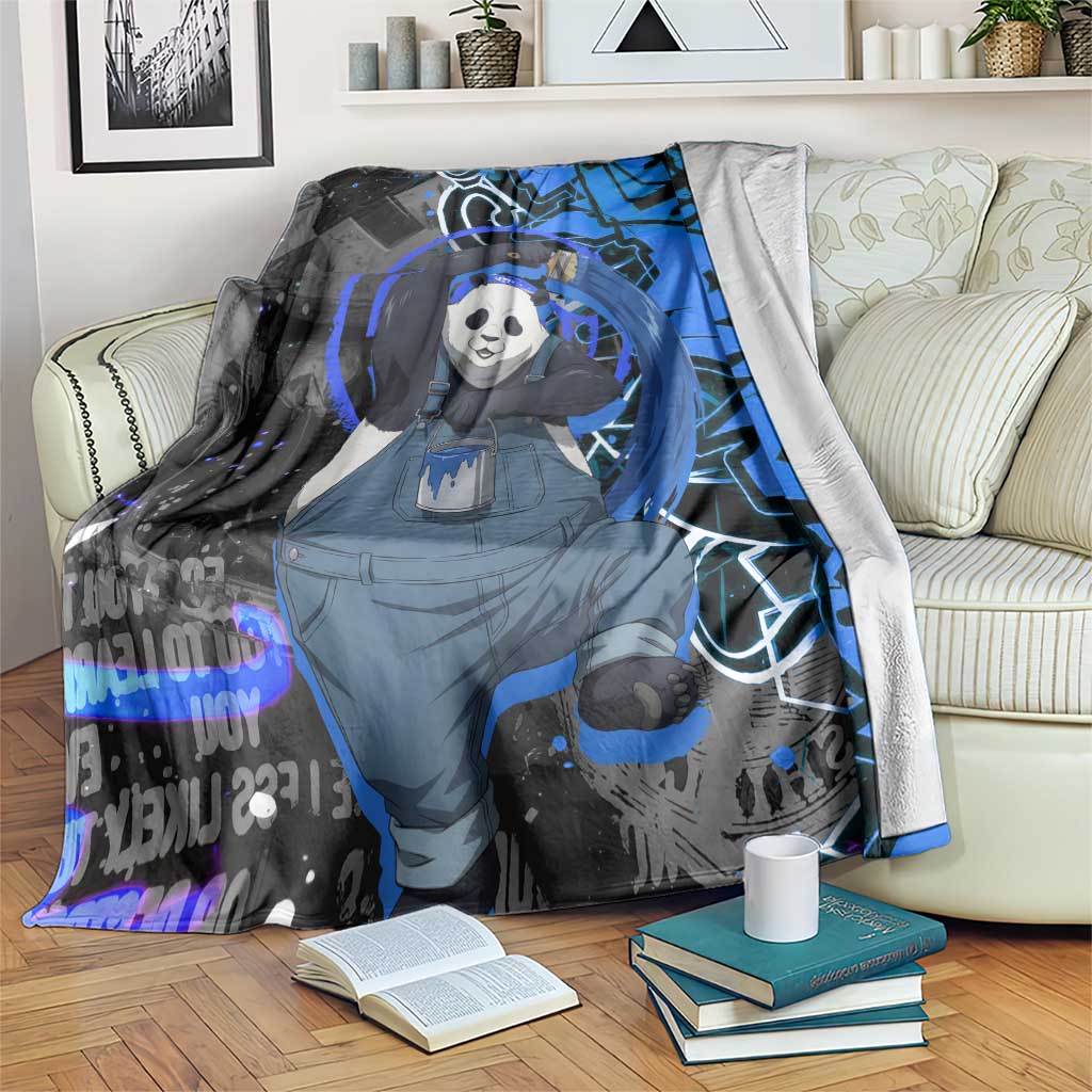 Panda Jujutsu Kaisen Blanket Urban Graffiti Street Art Style