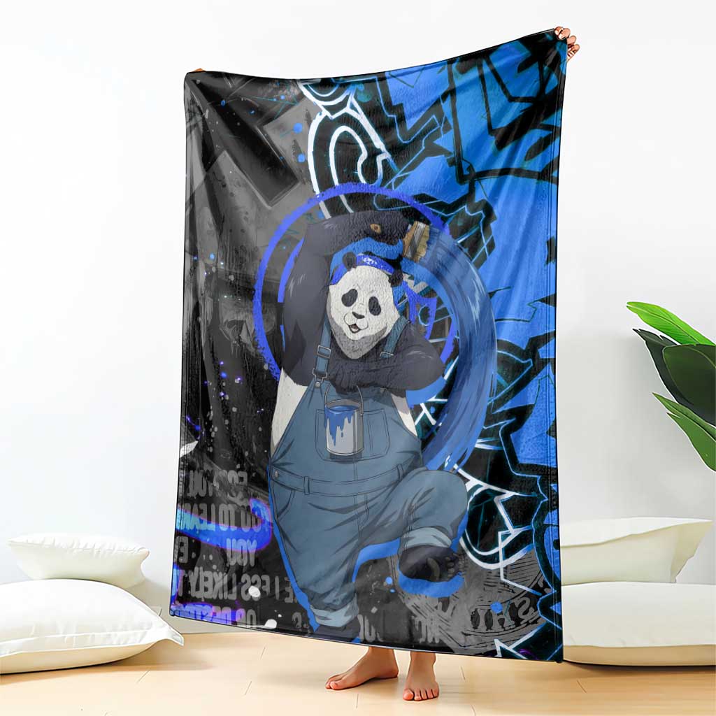 Panda Jujutsu Kaisen Blanket Urban Graffiti Street Art Style