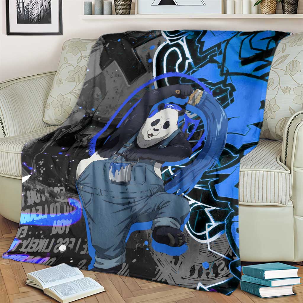 Panda Jujutsu Kaisen Blanket Urban Graffiti Street Art Style