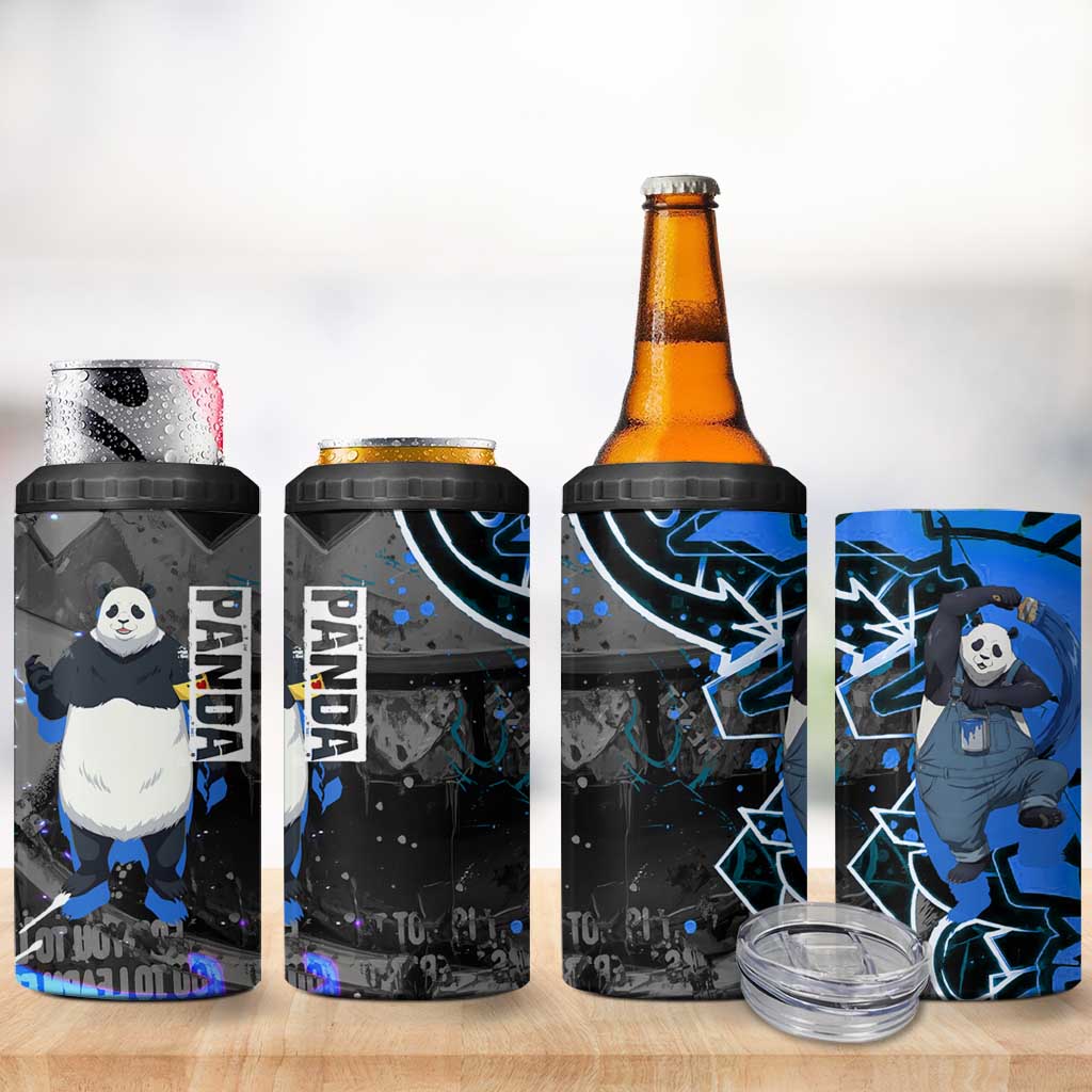Panda Jujutsu Kaisen 4 in 1 Can Cooler Tumbler Urban Graffiti Street Art Style