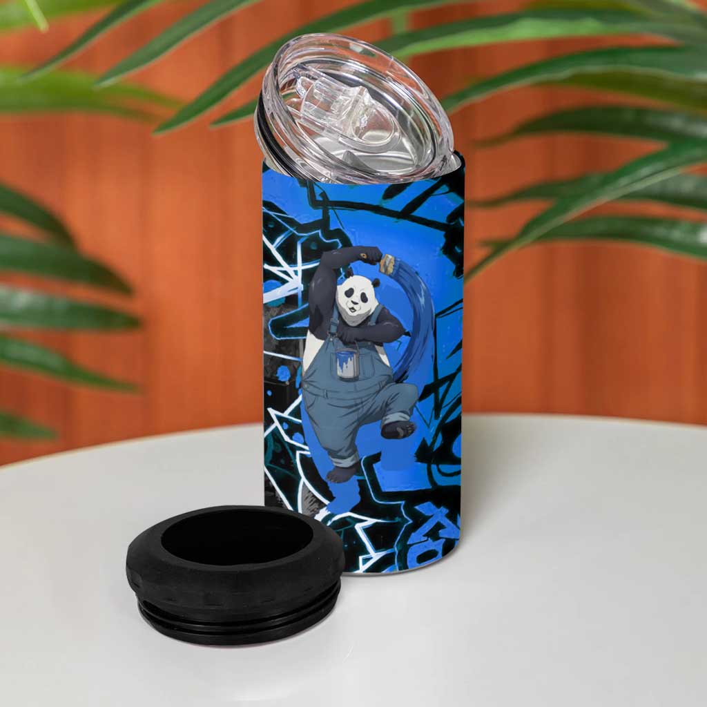 Panda Jujutsu Kaisen 4 in 1 Can Cooler Tumbler Urban Graffiti Street Art Style