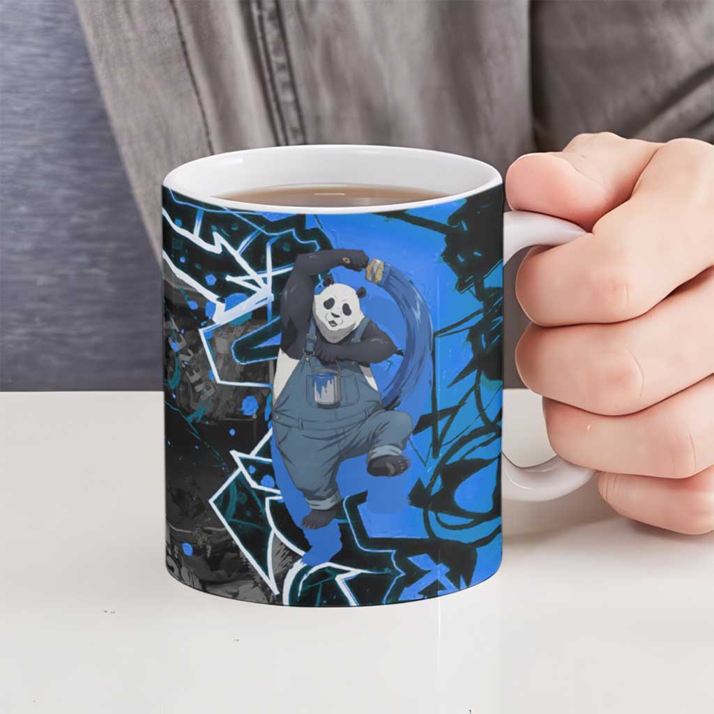 Panda Jujutsu Kaisen Ceramic Mug Urban Graffiti Street Art Style