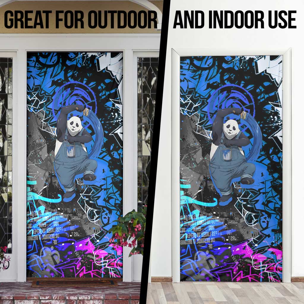 Panda Jujutsu Kaisen Door Cover Urban Graffiti Street Art Style