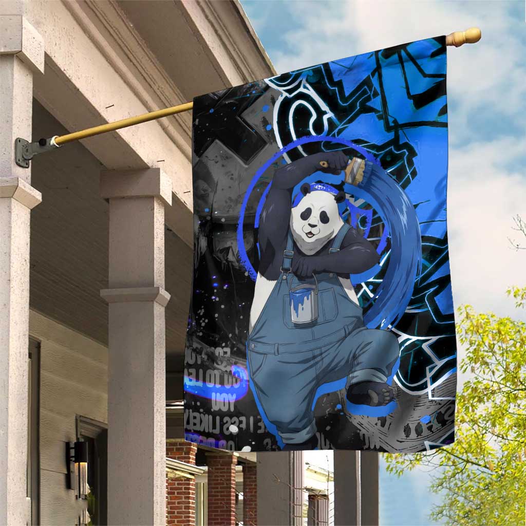 Panda Jujutsu Kaisen Garden Flag Urban Graffiti Street Art Style