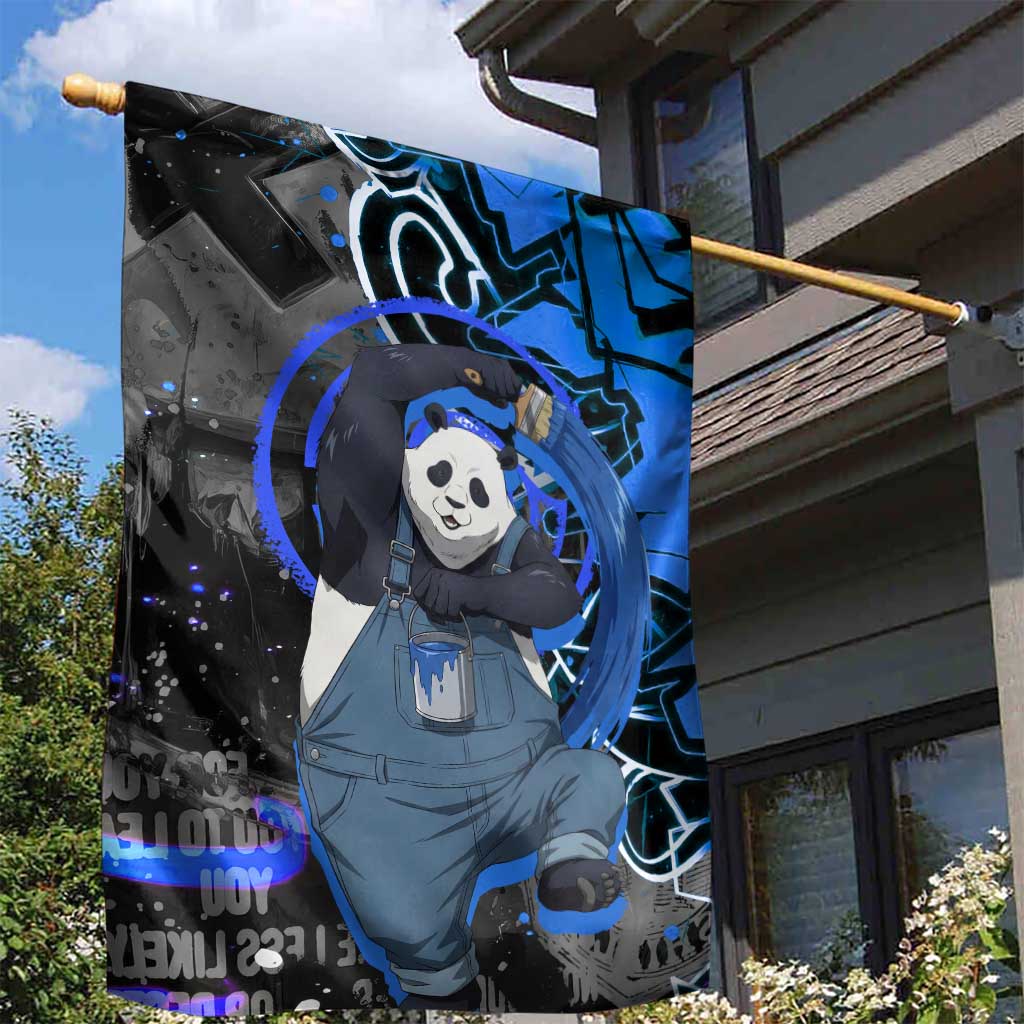 Panda Jujutsu Kaisen Garden Flag Urban Graffiti Street Art Style