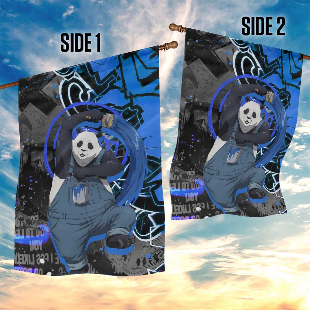 Panda Jujutsu Kaisen Garden Flag Urban Graffiti Street Art Style