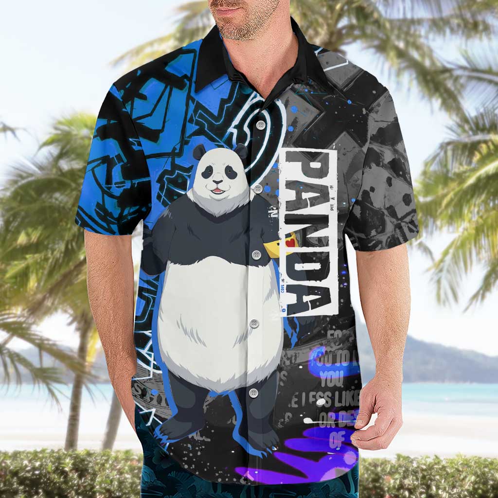 Panda Jujutsu Kaisen Hawaiian Shirt Urban Graffiti Street Art Style